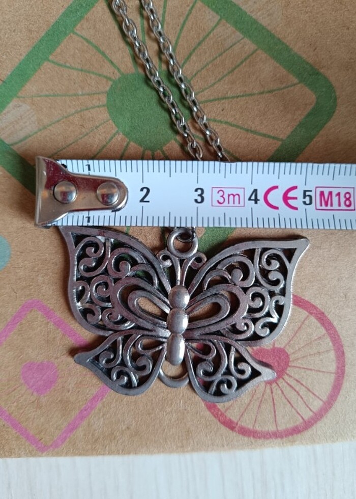 antika bakır bohem kelebek kolye - Görsel 2