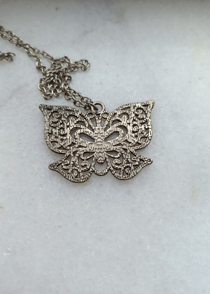 antika bakır bohem kelebek kolye - Görsel 3