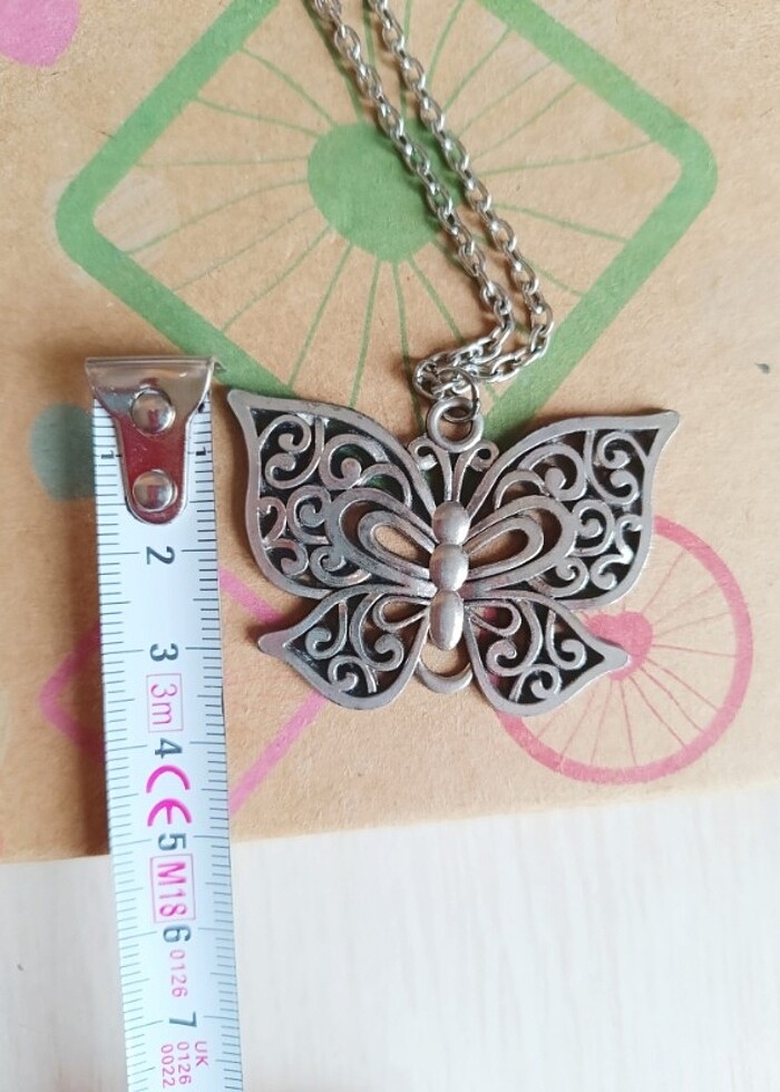 antika bakır bohem kelebek kolye - Görsel 4