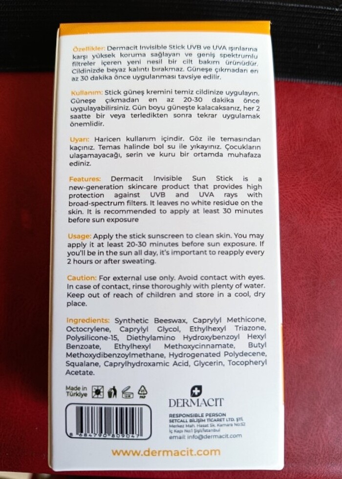 dermacit stick güneş kremi 50spf - Görsel 3