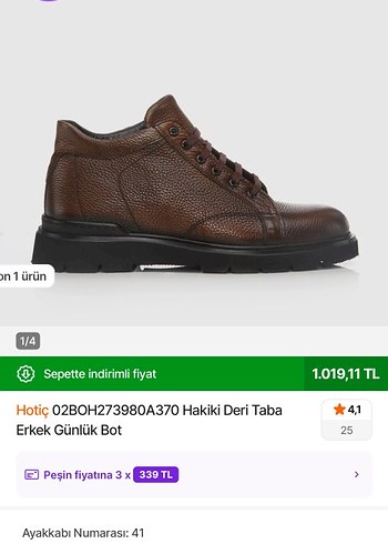 Hotiç Erkek Taba Deri Günlük Bot