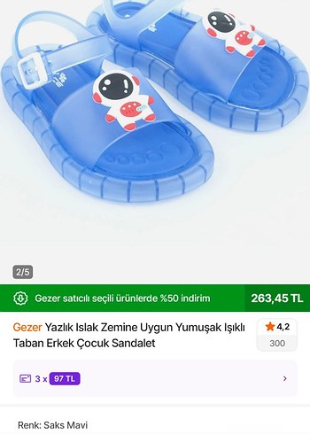 Gezer Erkek Çocuk siyah gri Sandalet