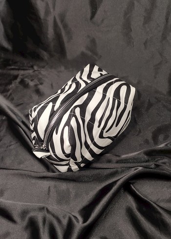 Zebra Desenli Makyaj Çantası, Mini Çanta