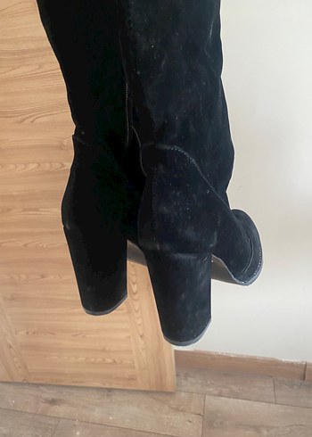 Bambi Siyah Süet Dizüstü Stiletto Bot
