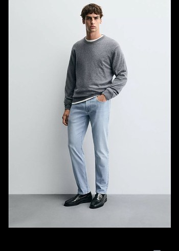 Zara erkek buz mavisi slim fit jean 42/32 - Görsel 2