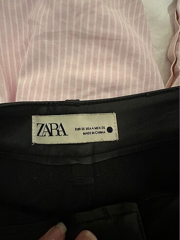36 Beden siyah Renk Zara deri pant