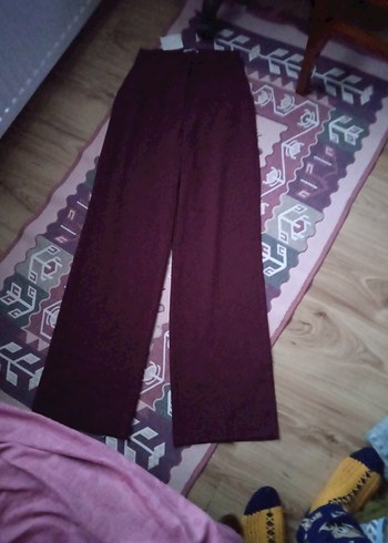 Bordo Midi Kadın Ofis Pantolonu - Görsel 2