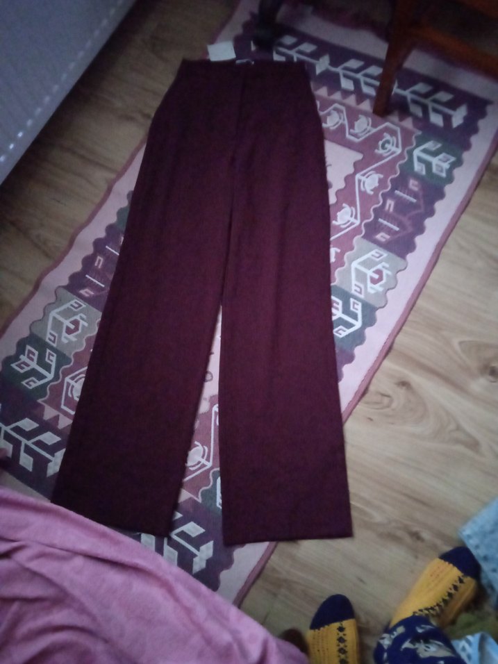 Bordo Midi Kadın Ofis Pantolonu - Görsel 2