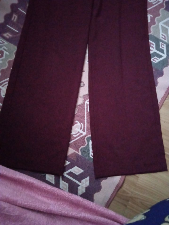 Bordo Midi Kadın Ofis Pantolonu - Görsel 5