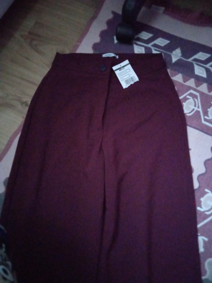 Bordo Midi Kadın Ofis Pantolonu - Görsel 3