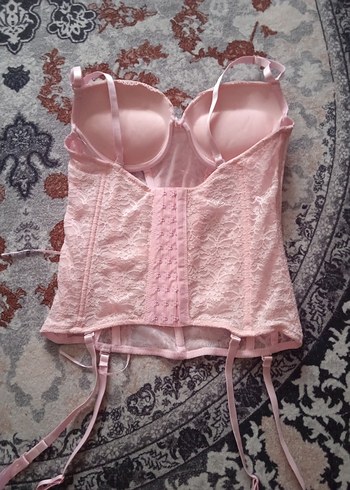 Pembe Midi Dantelli Gotik Sütyen - Görsel 6