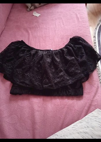 Siyah Dantel Detaylı Straplez Goth Büstiyer - Görsel 2