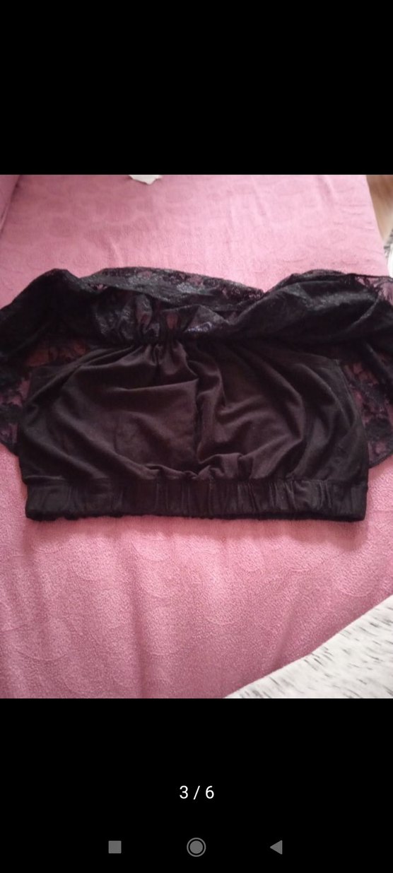 Siyah Dantel Detaylı Straplez Goth Büstiyer - Görsel 4