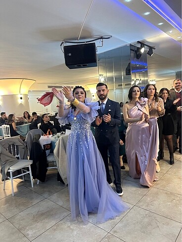 38 Beden mor Renk Nişan elbisesi