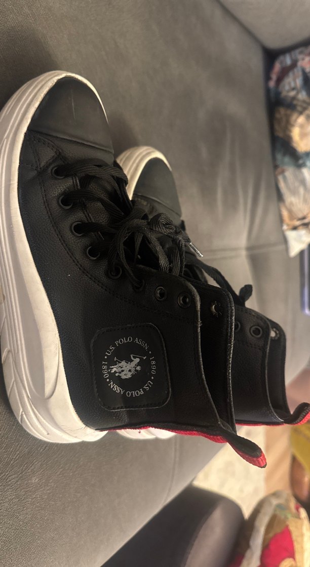 USPA Platform Topuklu Siyah Spor Ayakkabı - Görsel 3