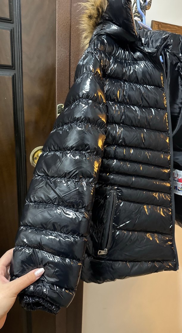 MONCLER S BEDEB Siyah Kürk Detaylı Kadın Kışlık Mont - Görsel 5