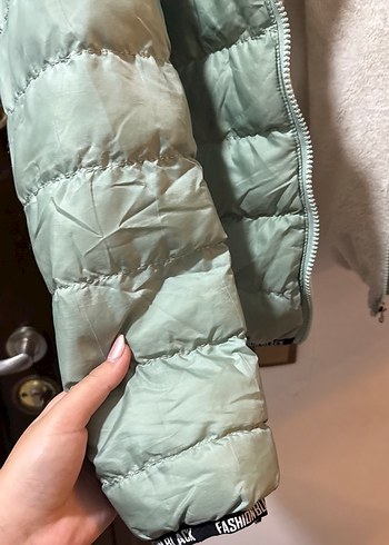 Düğmeli Yeşil ÇOCUK Kışlık Mont - Görsel 5