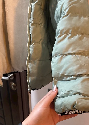 Düğmeli Yeşil ÇOCUK Kışlık Mont - Görsel 6