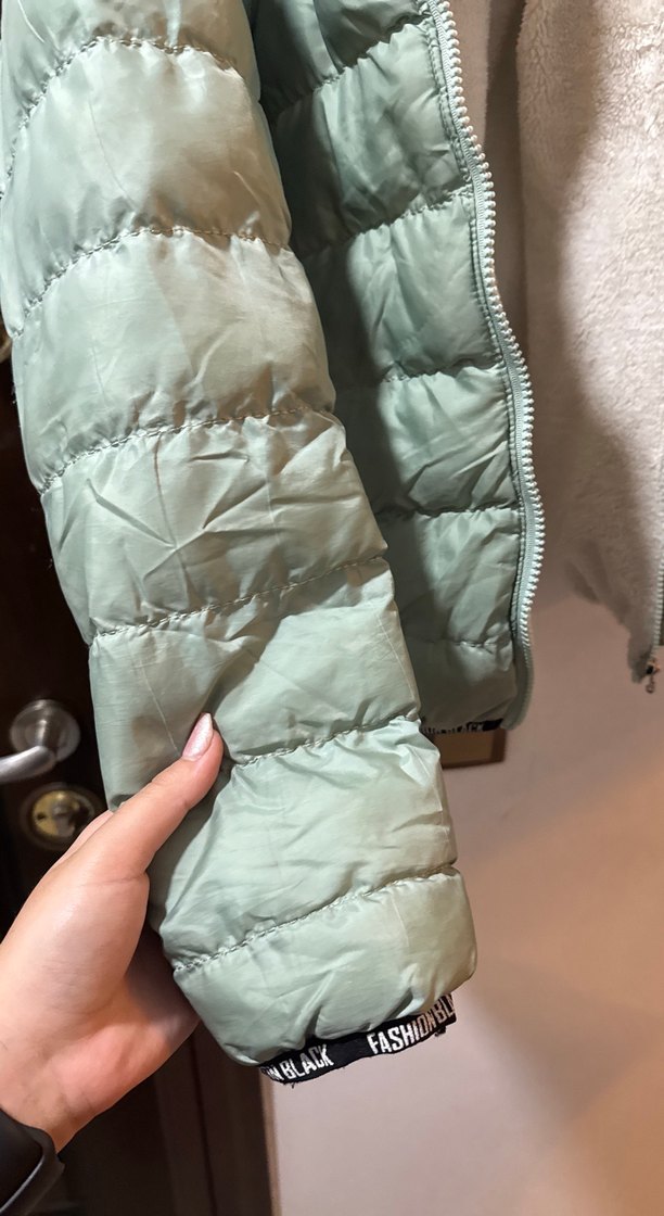 Düğmeli Yeşil ÇOCUK Kışlık Mont - Görsel 5