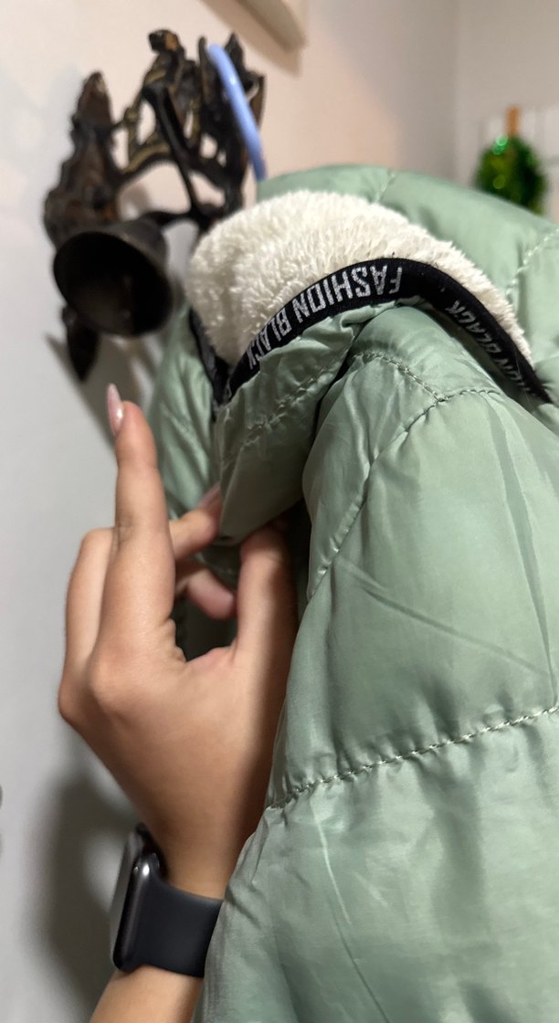 Düğmeli Yeşil ÇOCUK Kışlık Mont - Görsel 4