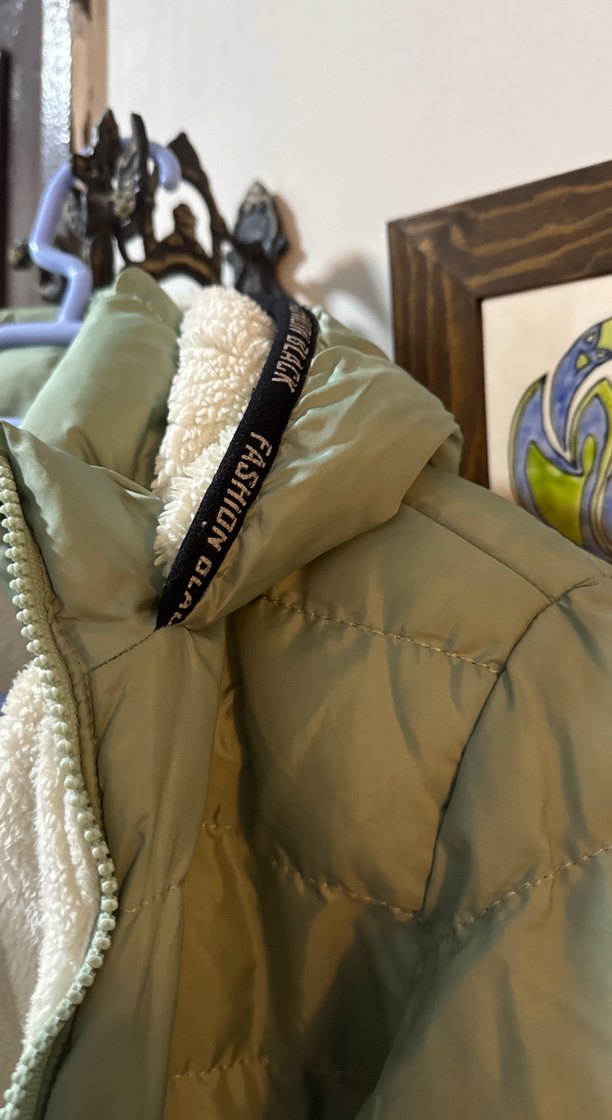 Düğmeli Yeşil ÇOCUK Kışlık Mont - Görsel 2