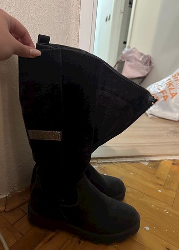 Siyah Süet butigo Diz Kadın Çizme - Görsel 2