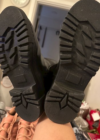 Kadın Siyah Deri Platform Topuklu Bot - Görsel 5