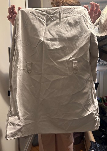 Pamuklu Midi krem Trençkot - Görsel 3