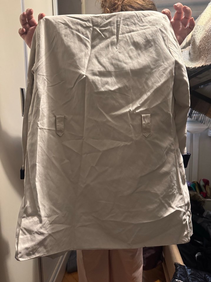 Pamuklu Midi krem Trençkot - Görsel 3