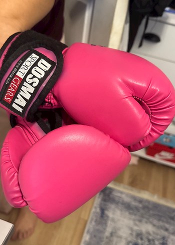 Pembe Velcro Bantlı Boks Eldiveni 6 numara - Görsel 2