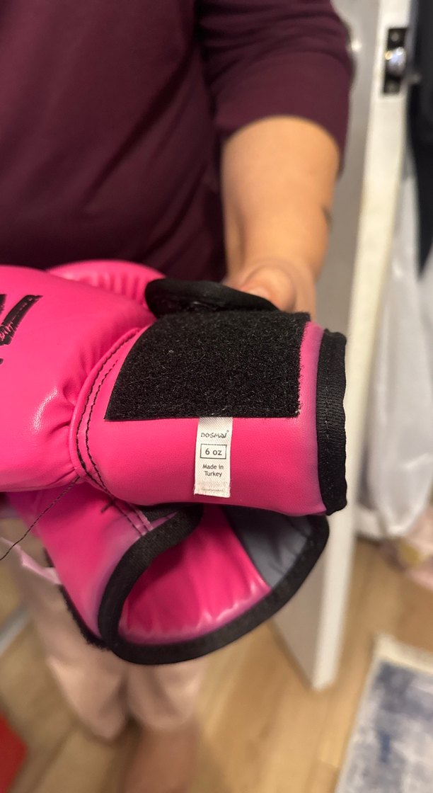Pembe Velcro Bantlı  Boks Eldiveni 6 numara - Görsel 3