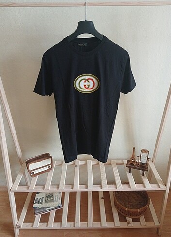 Gucci Erkek Siyah Premium Nakışlı Tişört