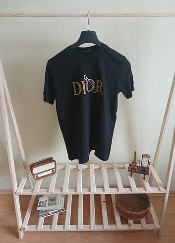 Dior Dior Erkek Siyah Tişört Premium Nakış Lisanslı Tshirt