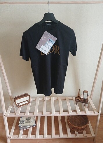 xxl Beden Dior Erkek Siyah Tişört Premium Nakış Lisanslı Tshirt