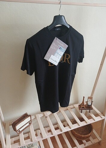xxl Beden siyah Renk Dior Erkek Siyah Tişört Premium Nakış Lisanslı Tshirt