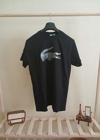Lacoste Erkek Siyah T-Shirt Premium Lacoste Tişört 