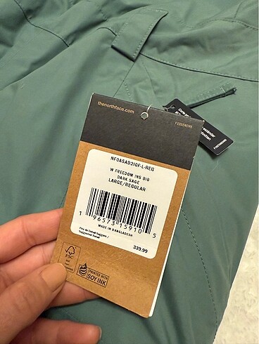 l Beden yeşil Renk The North Face Kadın Kayak Tulumu
