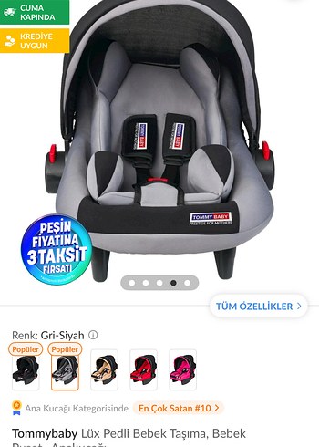 0 - 13 kg Beden gri Renk Gri Bebek Oto Koltuğu