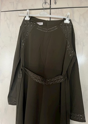 40 Beden Uzun Kollu mint yeşili Gotik Uzun Elbise