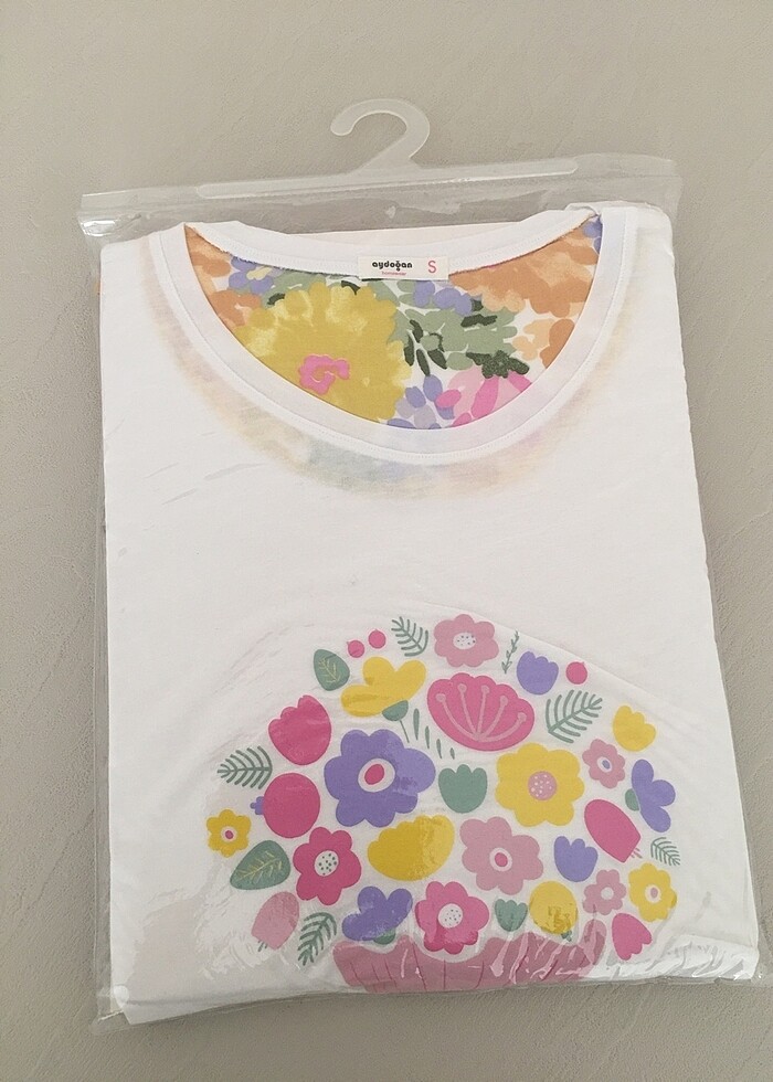 Bayan Poplin Pijama Takımı Kısa Kol S Beden - Görsel 2