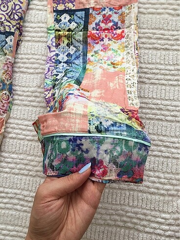 Bayan Poplin Pijama Takımı Kısa Kol M Beden - Görsel 5