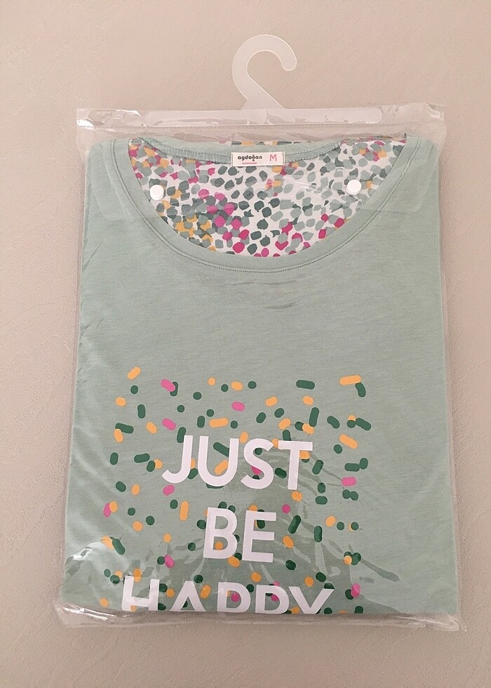 Bayan Poplin Pijama Takımı Kısa Kol M Beden - Görsel 2