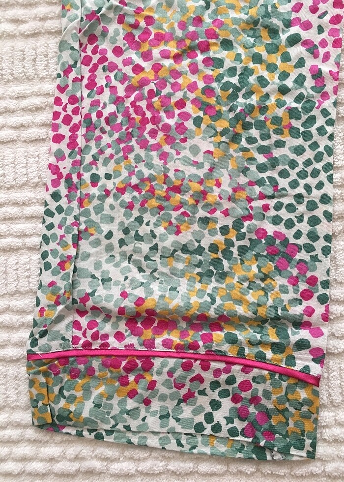 Bayan Poplin Pijama Takımı Kısa Kol M Beden - Görsel 5