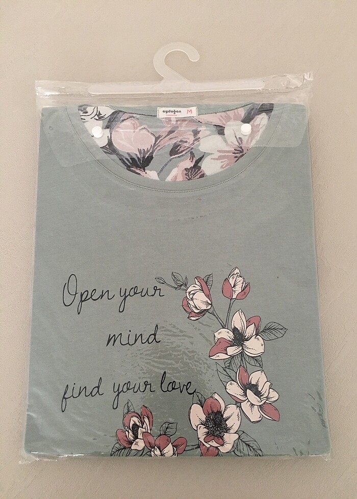 Bayan Poplin Pijama Takımı Kısa Kol M Beden - Görsel 2