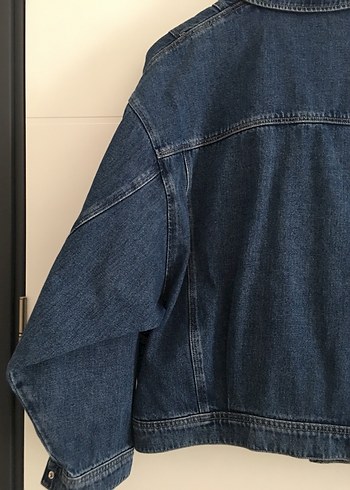 s Beden lacivert Renk MAVİ Düğmeli Lacivert Kadın Denim Ceket