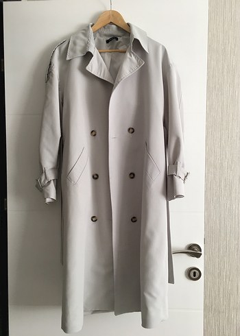 Bej Uzun Kadın Trençkot 36 Beden - Görsel 9