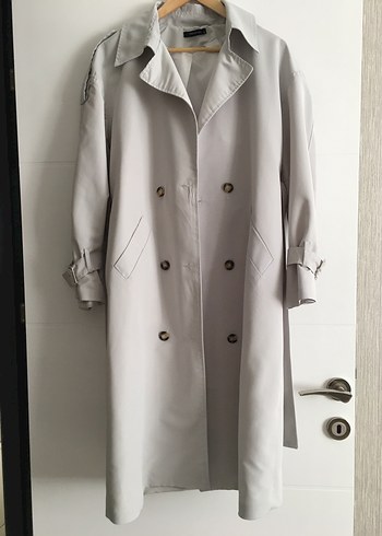 Bej Uzun Kadın Trençkot 36 Beden - Görsel 14