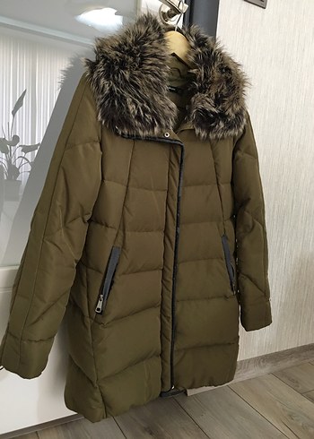 Stradivarius Kaz Tüyü Şişme Mont S Beden - Görsel 6