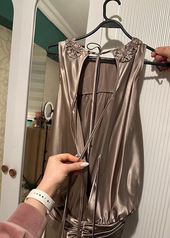 Nakışlı, V Yakalı, Uzun Hamile Abiyesi ILMIO - Görsel 5