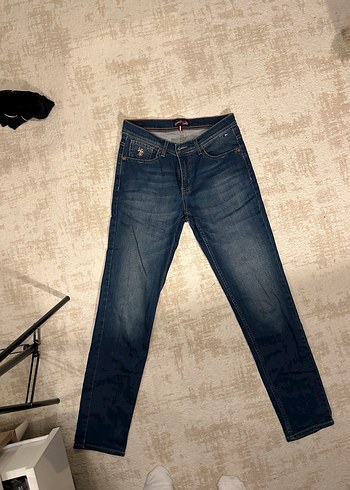 Nakışlı Mavi erkek Denim Pantolon - Görsel 6